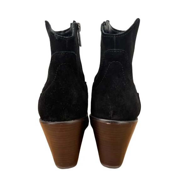 LUCKY BRAND Wadier Genuine Suede Wedge Ankle Boots in Black SZ 9 - Picture 5 of 10